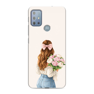 Силиконовый чехол на Motorola Moto G20 с принтом женский