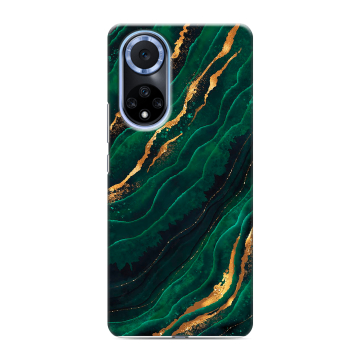 Силиконовый чехол на Huawei Nova 9 с принтом Мрамор зеленое золото Силиконовый чехол на Huawei Nova 9 с принтом Мрамор зеленое золото