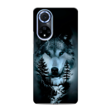 Силиконовый чехол на Huawei Nova 9 с принтом Лесной волк Силиконовый чехол на Huawei Nova 9 с принтом Лесной волк