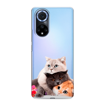 Силиконовый чехол на Huawei Nova 9 с принтом Кошки Силиконовый чехол на Huawei Nova 9 с принтом Кошки