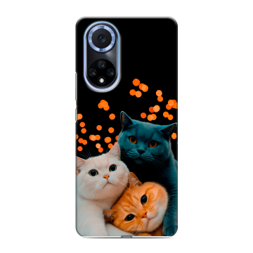 Силиконовый чехол на Huawei Nova 9 с принтом Кошки Силиконовый чехол на Huawei Nova 9 с принтом Кошки