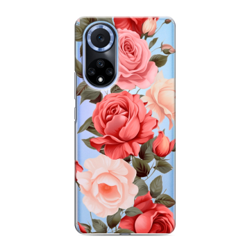 Силиконовый чехол на Huawei Nova 9 с принтом Розы