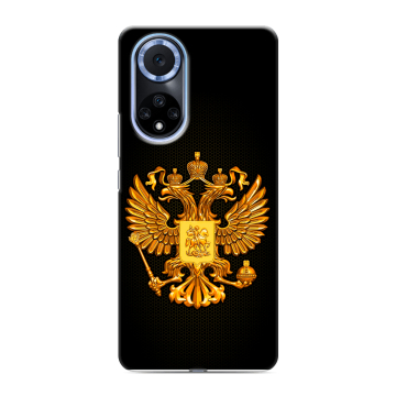 Силиконовый чехол на Huawei Nova 9 с принтом Герб России желтый Силиконовый чехол на Huawei Nova 9 с принтом Герб России желтый