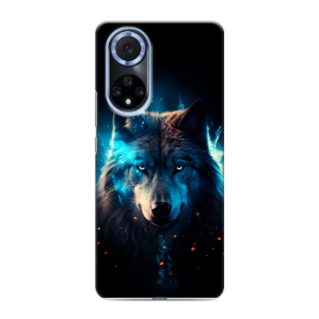 Силиконовый чехол на Huawei Nova 9 с принтом Волк ночной