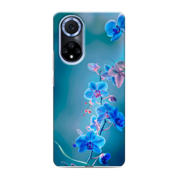 Силиконовый чехол на Huawei Nova 9 с принтом Голубые цветы