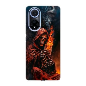 Силиконовый чехол на Huawei Nova 9 с принтом Скелет и карты