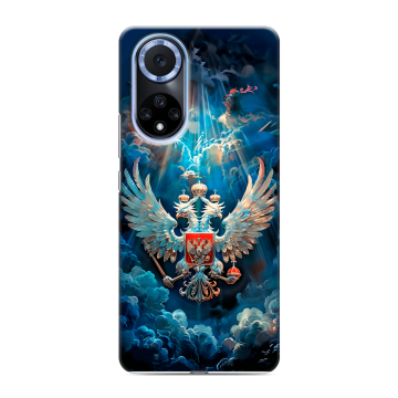 Силиконовый чехол на Huawei Nova 9 с принтом Герб флаг России