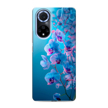 Силиконовый чехол на Huawei Nova 9 с принтом голубые орхидеи