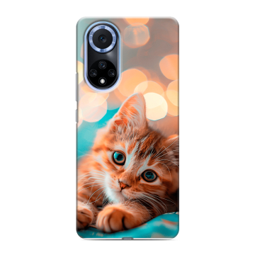 Силиконовый чехол на Huawei Nova 9 с принтом котик