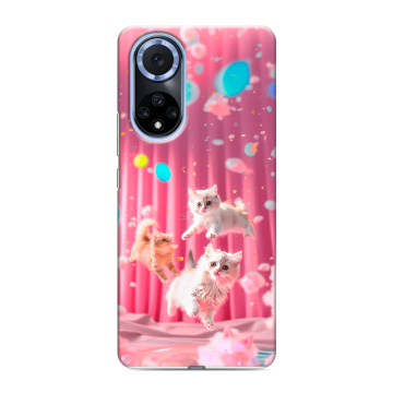Силиконовый чехол на Huawei Nova 9 с принтом милые котики Силиконовый чехол на Huawei Nova 9 с принтом милые котики