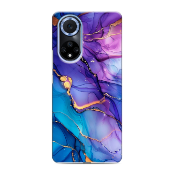 Силиконовый чехол на Huawei Nova 9 с принтом синий мрамор
