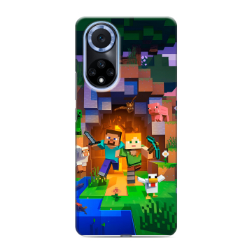 Силиконовый чехол на Huawei Nova 9 с принтом Майнкрафт Minecraft