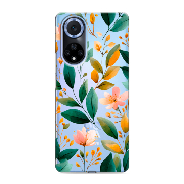 Силиконовый чехол на Huawei Nova 9 с принтом Цветы паттерн Силиконовый чехол на Huawei Nova 9 с принтом Цветы паттерн