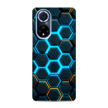 Силиконовый чехол на Huawei Nova 9 с принтом Неоновые соты Силиконовый чехол на Huawei Nova 9 с принтом Неоновые соты