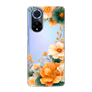 Силиконовый чехол на Huawei Nova 9 с принтом Цветы принт Силиконовый чехол на Huawei Nova 9 с принтом Цветы принт
