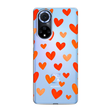 Силиконовый чехол на Huawei Nova 9 с принтом Сердечки Силиконовый чехол на Huawei Nova 9 с принтом Сердечки