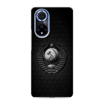 Силиконовый чехол на Huawei Nova 9 с принтом Герб Флаг СССР