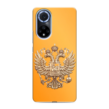 Силиконовый чехол на Huawei Nova 9 с принтом Герб Флаг России Силиконовый чехол на Huawei Nova 9 с принтом Герб Флаг России