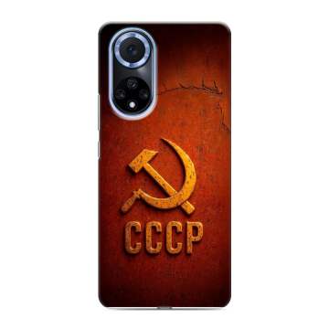 Силиконовый чехол на Huawei Nova 9 с принтом Флаг Герб СССР