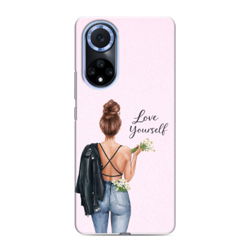 Силиконовый чехол на Huawei Nova 9 с принтом женский