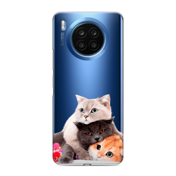 Силиконовый чехол на Huawei Honor 50 Lite с принтом Кошки Силиконовый чехол на Huawei Honor 50 Lite с принтом Кошки