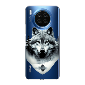 Силиконовый чехол на Huawei Honor 50 Lite с принтом Волк в лесу