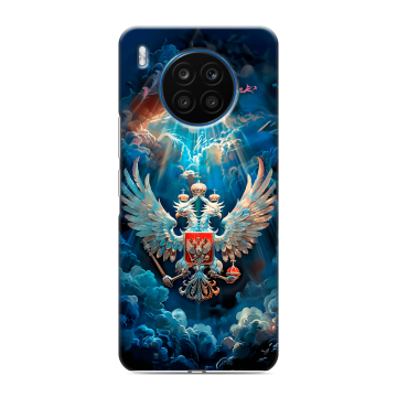 Силиконовый чехол на Huawei Honor 50 Lite с принтом Герб флаг России