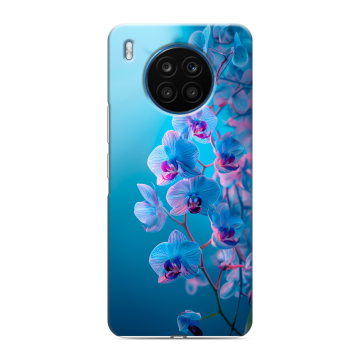 Силиконовый чехол на Huawei Honor 50 Lite с принтом голубые орхидеи