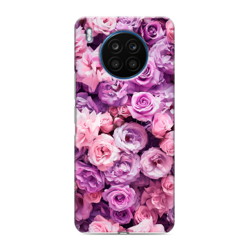 Силиконовый чехол на Huawei Honor 50 Lite с принтом лавандовые розы