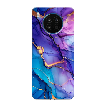 Силиконовый чехол на Huawei Honor 50 Lite с принтом синий мрамор
