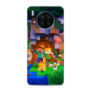 Силиконовый чехол на Huawei Honor 50 Lite с принтом Майнкрафт Minecraft Силиконовый чехол на Huawei Honor 50 Lite с принтом Майнкрафт Minecraft