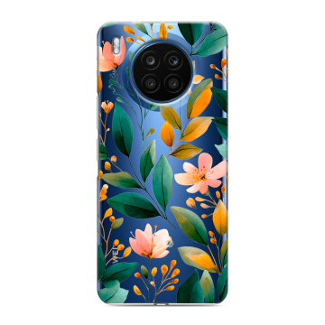 Силиконовый чехол на Huawei Honor 50 Lite с принтом Цветы паттерн