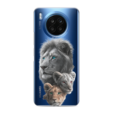 Силиконовый чехол на Huawei Honor 50 Lite с принтом Львы