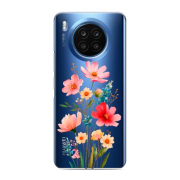 Силиконовый чехол на Huawei Honor 50 Lite с принтом Цветы