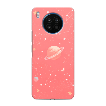 Силиконовый чехол на Huawei Honor 50 Lite с принтом Розовый космос