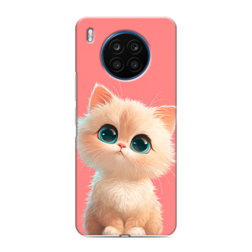 Силиконовый чехол на Huawei Honor 50 Lite с принтом Розовый котенок
