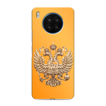 Силиконовый чехол на Huawei Honor 50 Lite с принтом Герб Флаг России