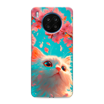 Силиконовый чехол на Huawei Honor 50 Lite с принтом Красивый кот