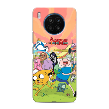 Силиконовый чехол на Huawei Honor 50 Lite с принтом Adventure time Время приключений