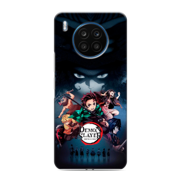 Силиконовый чехол на Huawei Honor 50 Lite с принтом Demon Slayer Клинок рассекающий демонов