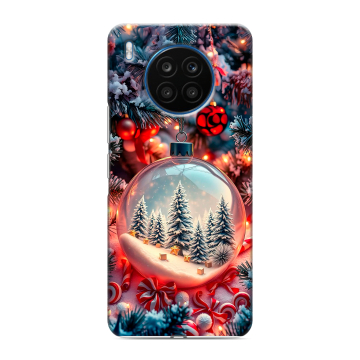 Силиконовый чехол на Huawei Honor 50 Lite с принтом Новый год
