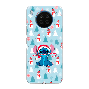 Силиконовый чехол на Huawei Honor 50 Lite с принтом Стич Новый год Силиконовый чехол на Huawei Honor 50 Lite с принтом Стич Новый год