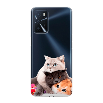 Силиконовый чехол на OPPO A16 с принтом Кошки Силиконовый чехол на OPPO A16 с принтом Кошки