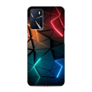 Силиконовый чехол на OPPO A16 с принтом Абстракция неон Силиконовый чехол на OPPO A16 с принтом Абстракция неон