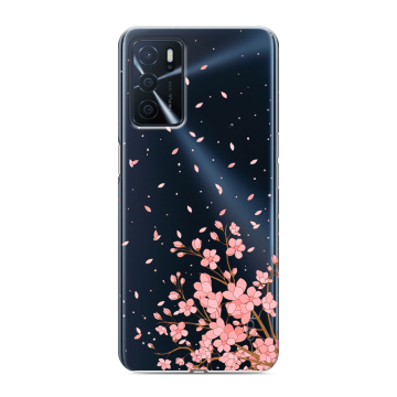 Силиконовый чехол на OPPO A16 с принтом Ветка сакуры Силиконовый чехол на OPPO A16 с принтом Ветка сакуры