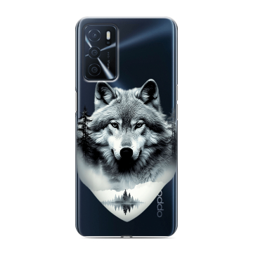 Силиконовый чехол на OPPO A16 с принтом Волк в лесу Силиконовый чехол на OPPO A16 с принтом Волк в лесу