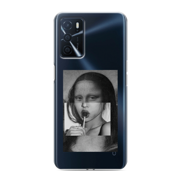 Силиконовый чехол на OPPO A16 с принтом Мона Лиза Силиконовый чехол на OPPO A16 с принтом Мона Лиза