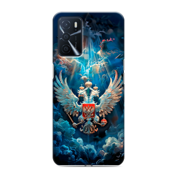 Силиконовый чехол на OPPO A16 с принтом Герб флаг России Силиконовый чехол на OPPO A16 с принтом Герб флаг России