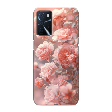 Силиконовый чехол на OPPO A16 с принтом Розовые розы Силиконовый чехол на OPPO A16 с принтом Розовые розы