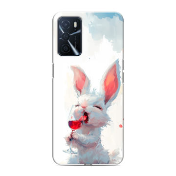 Силиконовый чехол на OPPO A16 с принтом кролик зайчик Силиконовый чехол на OPPO A16 с принтом кролик зайчик